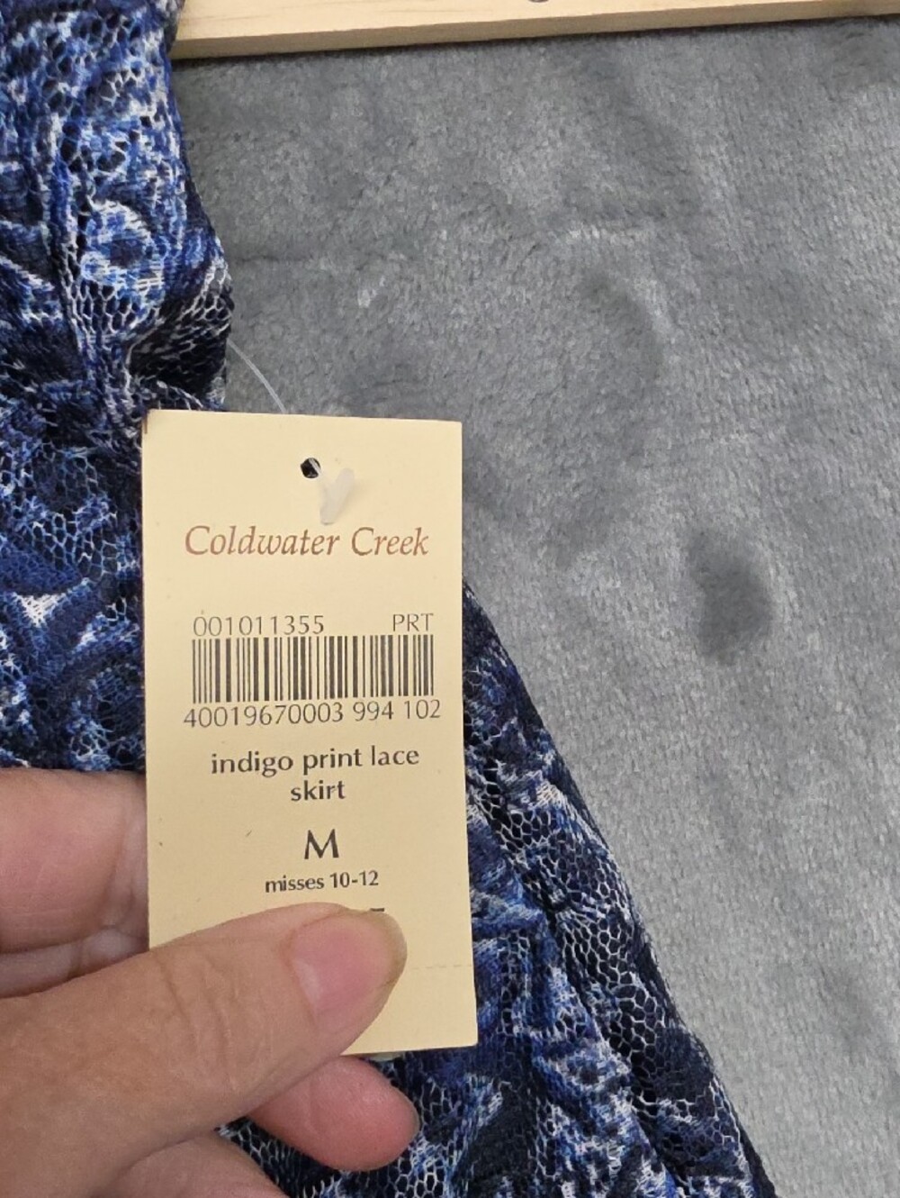 Coldwater Creek Navy Blue Floral A-Line Skirt sz Med - Picture 6 of 8